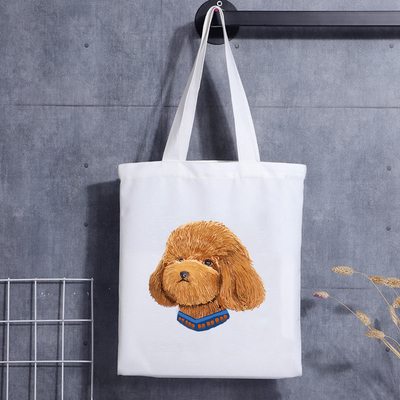 Bolsa feminina de ombro para compras em lona de algodão com logotipo impresso personalizado