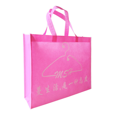 Os sacos de compras não tecidos cor-de-rosa dobráveis do polipropileno 75gsm encolhem resistente
