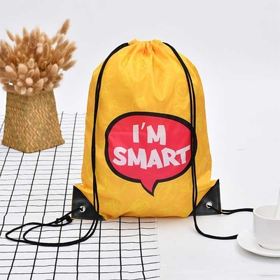 Sacos não tecidos relativos à promoção amarelos não tecidos do saco 105Gsm Eco do cordão do mantimento
