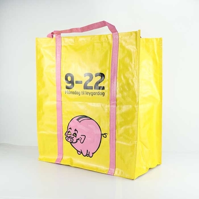 Os sacos reusáveis segurados da costura do polipropileno amarelam 105Gsm laminados