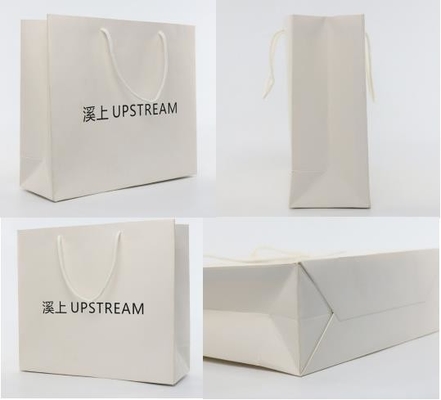 O ofício feito sob encomenda de ISO9001 Logo Paper Bags White Paper ensaca com impressão do Gravure dos punhos