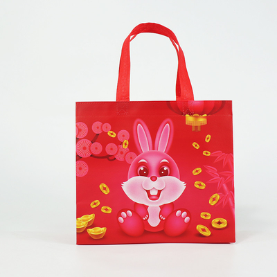 Sacos reutilizáveis ​​personalizados estampados de coelho polipropileno tecido PP laminado