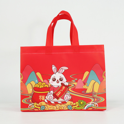 Sacos reutilizáveis ​​personalizados estampados de coelho polipropileno tecido PP laminado