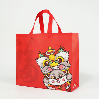 Sacolas reutilizáveis ​​laminadas recicláveis ​​não tecidas de polipropileno para o ano novo