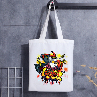 Sacola de lona de algodão reutilizável com impressão de logotipo personalizado Bolsa de lona reutilizável personalizada