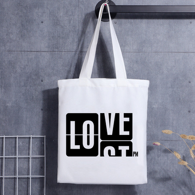 Bolsa de ombro de lona com estampa personalizada Bolsa de lona de algodão com estampa de desenho animado para compras