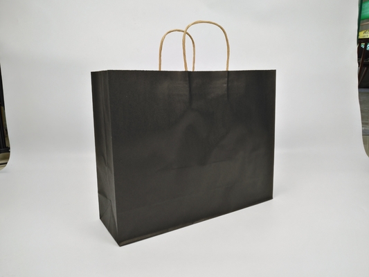 Saco de presente de papel biodegradável personalizado com alças de papel kraft para compras de chá