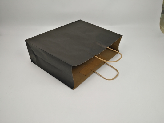 Saco de presente de papel biodegradável personalizado com alças de papel kraft para compras de chá