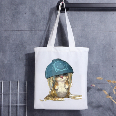 Saco feito sob encomenda Cat Face Blank Shoulder Canvas Tote Bag With Logo Handbag do presente do cão