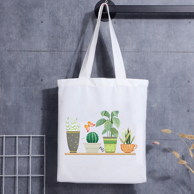 A cópia feita sob encomenda reciclou sacos do algodão da lona de Eco com seu Logo Shopping Bag