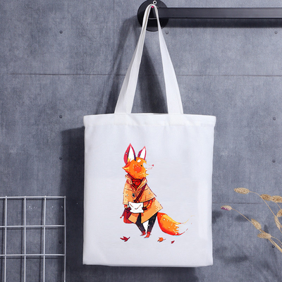 A cópia feita sob encomenda reciclou sacos do algodão da lona de Eco com seu Logo Shopping Bag