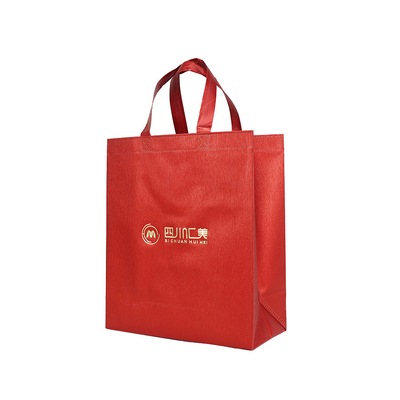 Sacos de compras recicláveis de Logo Reusable Tote Non Woven da cópia feita sob encomenda com punho