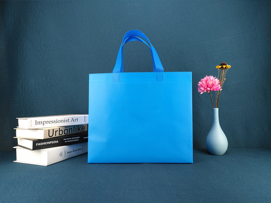 Saco de compras não tecido reciclado pano do OEM de Tote Bag Blue Gift Laminate reusável
