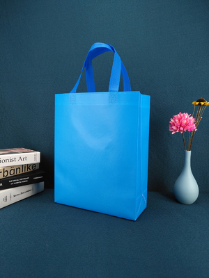 Saco de compras não tecido reciclado pano do OEM de Tote Bag Blue Gift Laminate reusável