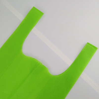 Tração tecida Tote Handle Heat Transfer Non do verde do saco da camisa de T anti