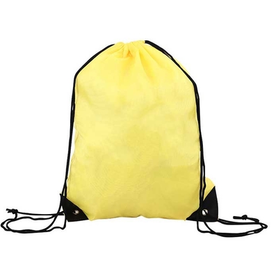 Saco não tecido 80Gsm amarelo do cordão do polipropileno 32*42cm para a compra
