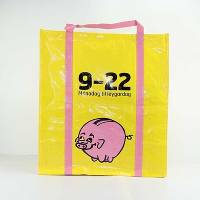 Os sacos reusáveis segurados da costura do polipropileno amarelam 105Gsm laminados