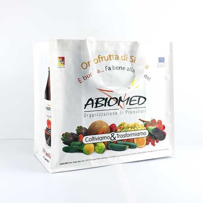 Sacos tecidos polipropileno do mantimento brancos com impressão de tela de seda 145Gsm