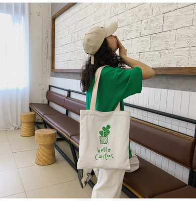 Algodão orgânico Tote Single Shoulder Canvas Bag Eco amigável