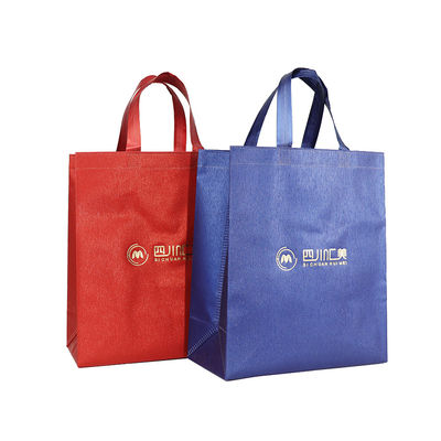 Sacos de compras recicláveis de Logo Reusable Tote Non Woven da cópia feita sob encomenda com punho